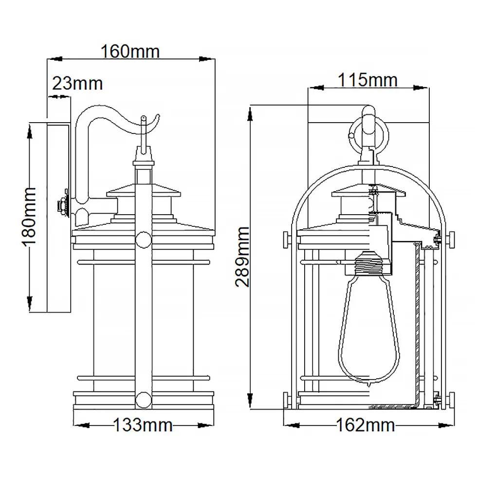 Booker 28cm utelampa