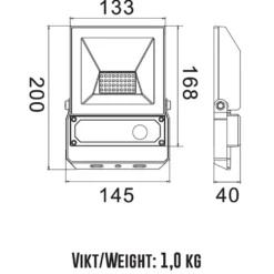 Elly Strålkastare 30W Sensor